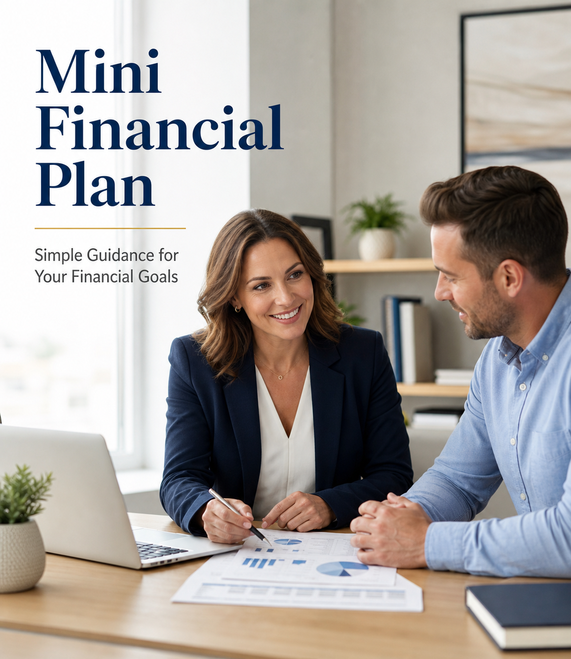 Financial Coach Reviewing Simple Plan with Client at Desk