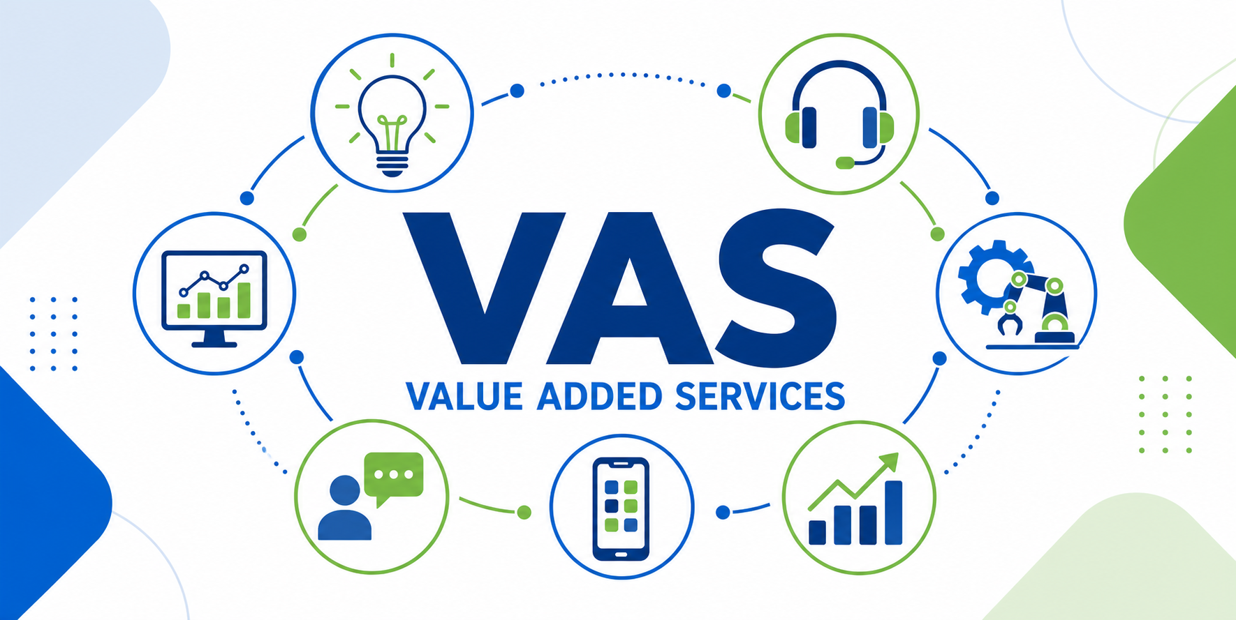 Value Added Services Corporate Banner with Digital Icons